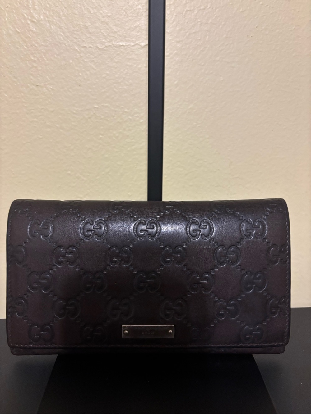 GUCCI Guccissima Leather Long Wallet Brown, Authentic